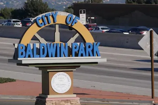 Sign when entering the city of Baldwin Park, California.